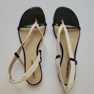 Via spiga black and white patent leather flats